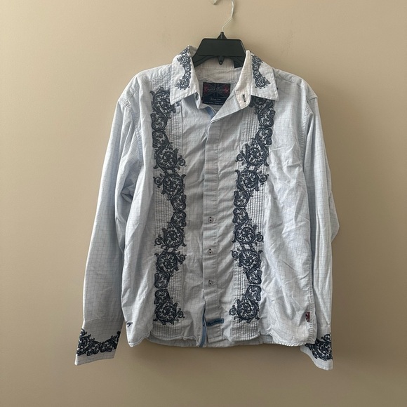 English Laundry Button Down Embroidered Shirt - Picture 1 of 8